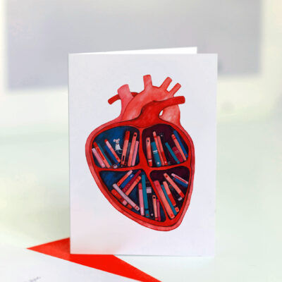 In love with Books - greeting card